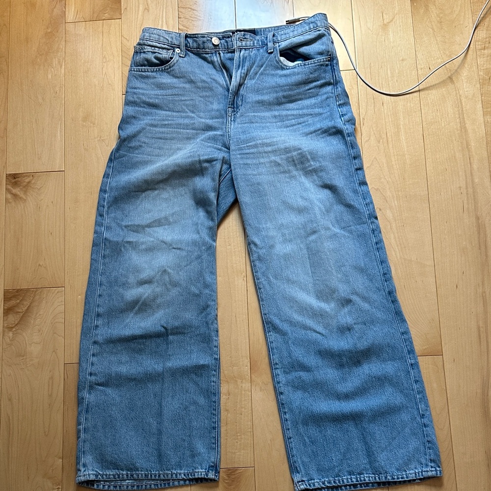 GAP Wide Leg High Waisted Womens Jeans in Light Blue